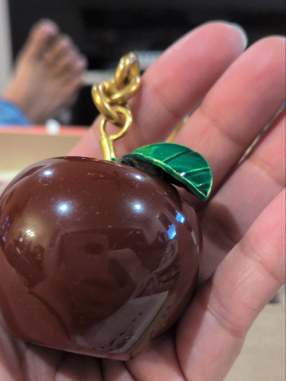 Coach Dark Red Apple Glossy Bag Charm Gold Hardware CY399 NWOT - Picture 2 of 7